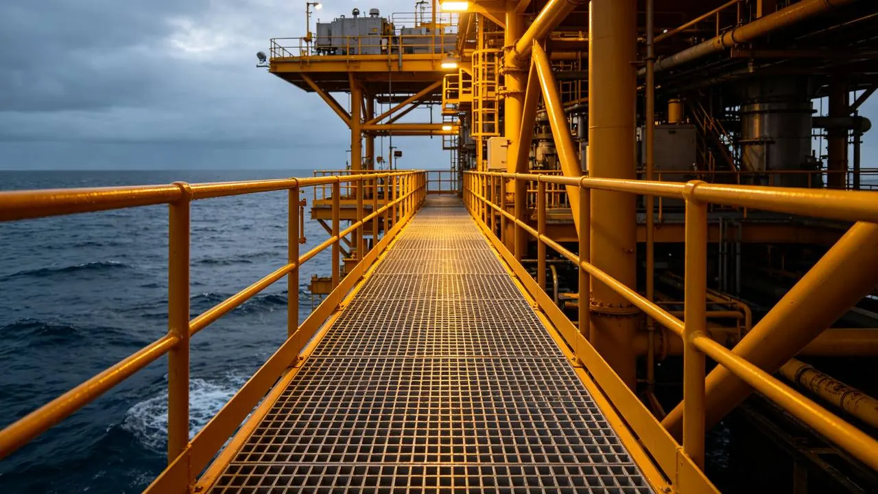 FRP-Gitterrost auf Offshore-Plattform
