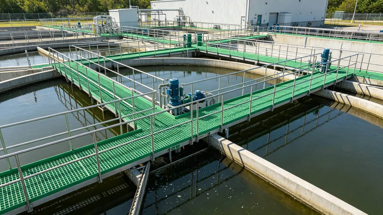 FRP-Gitterrost in der Abwasserbehandlungsanlage
