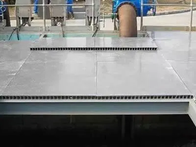 FRP covers over water treatment basin