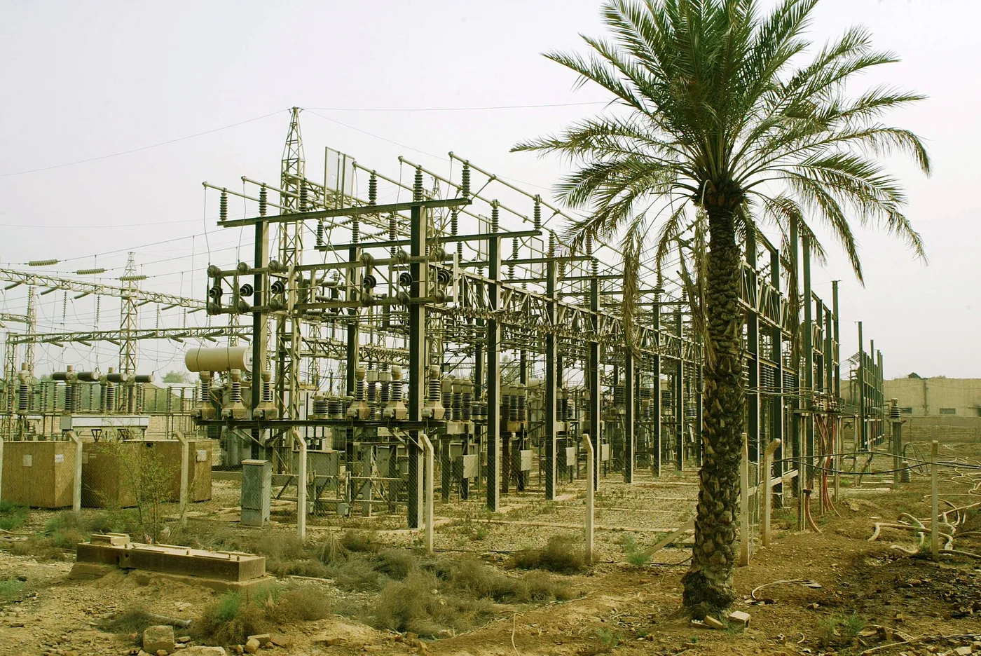 Non-conductive FRP grating platform at a high-voltage substation